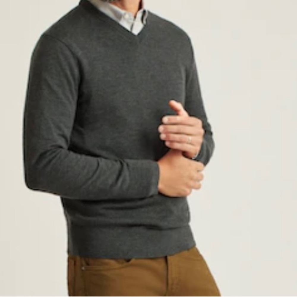 Bonobos Men’s Standard Fit Cotton/Cashmere Gray Sweater , L